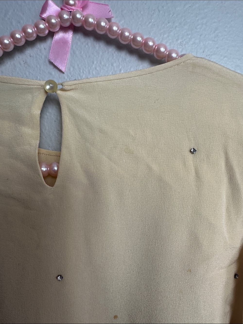 Vintage silk Chloe Cream Long-Sleeve Embellished blouse - Picture 15 of 15